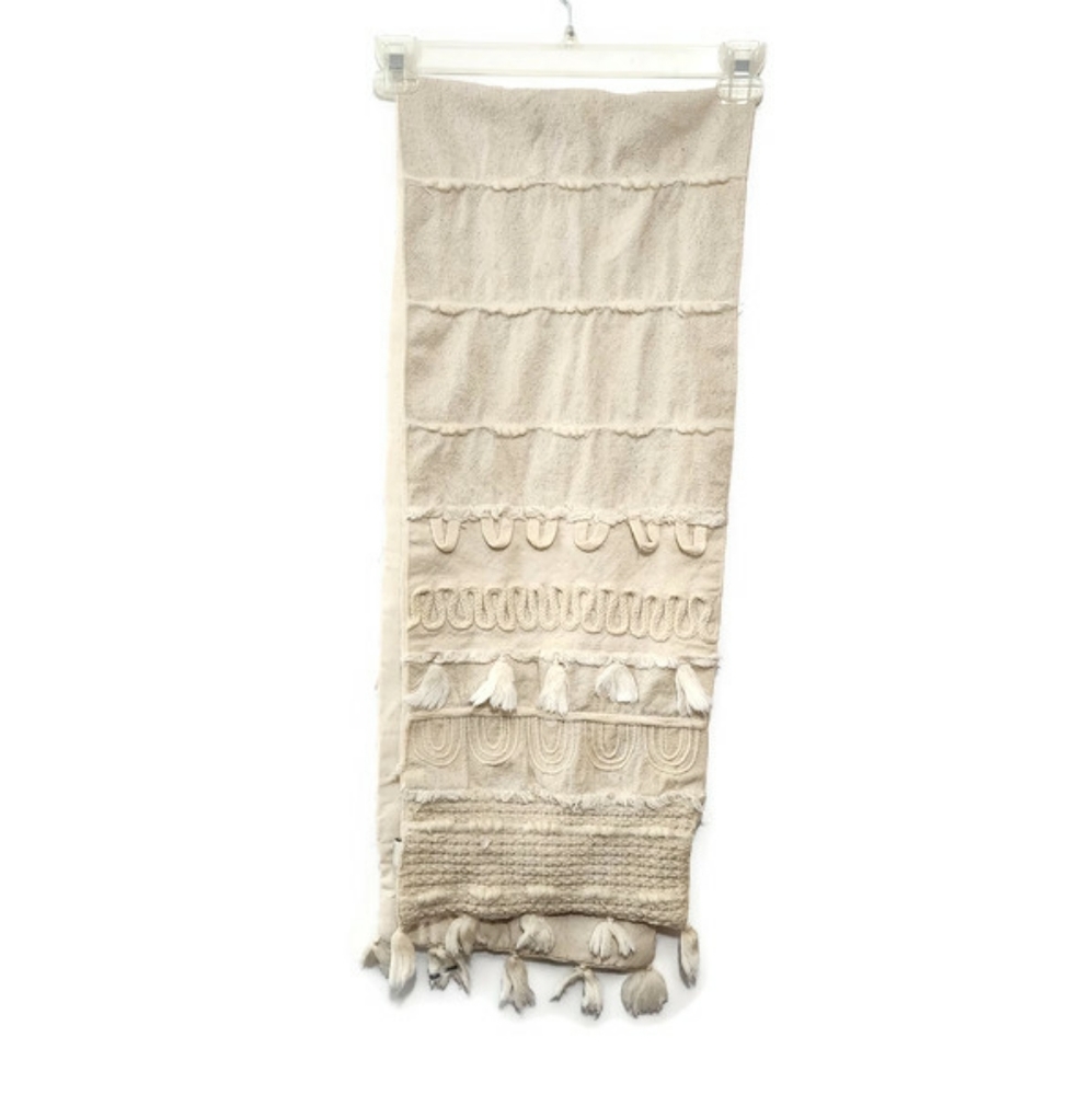 Pier 1 Ivory Boho Fringe Table Runner